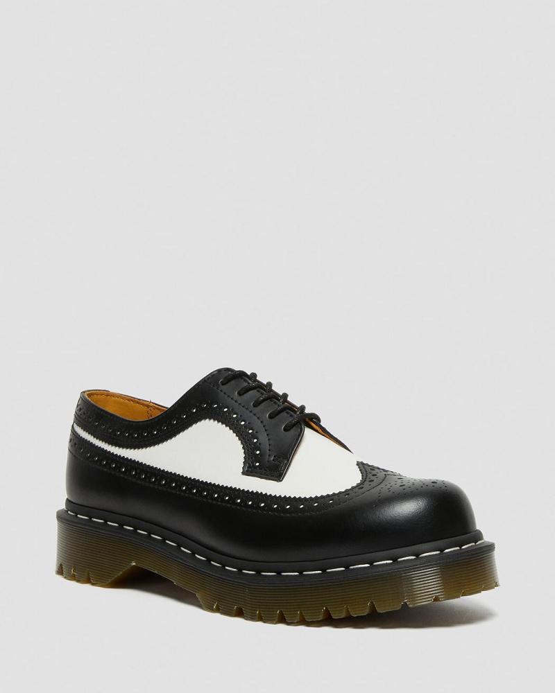 Zapatos Oxford Dr Martens 3989 Bex Smooth Cuero Brogue Hombre Negros | MX 204JPQ